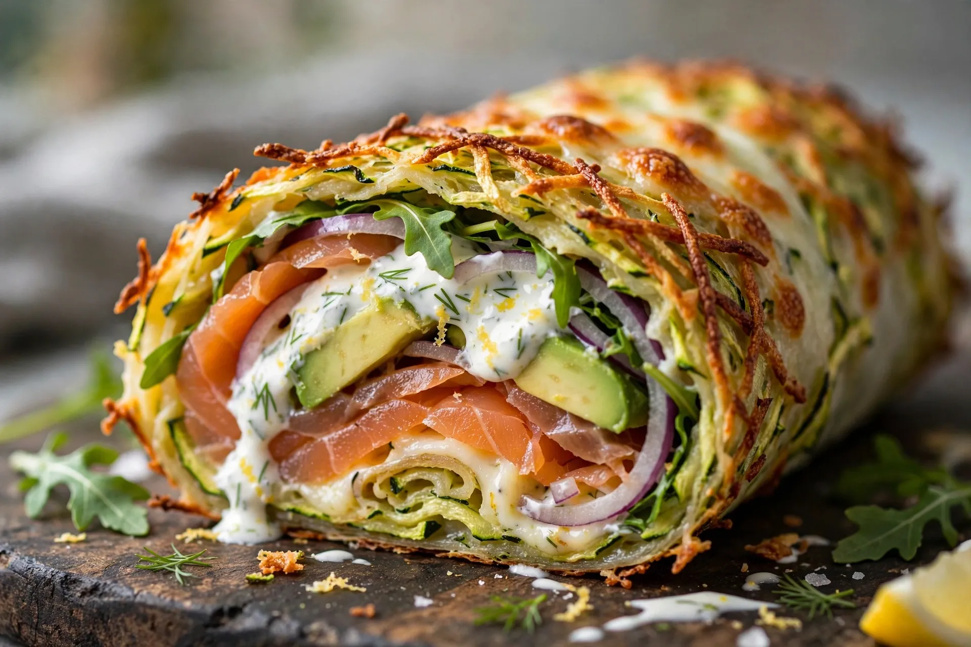 Recette : Wrap Keto Courgette & Saumon